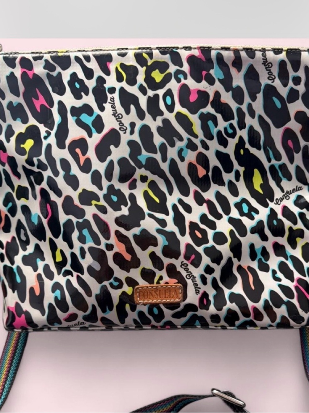 Consuela CoCo Downtown Crossbody Bag with Multicolor Leopard Print - Picture 6 of 7